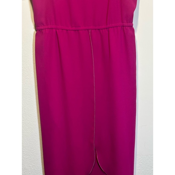 Vintage Ferrali by Phillipe Pink Blouson Tiered Ruffle Chiffon Dress Size 3/4 - Picture 4 of 11